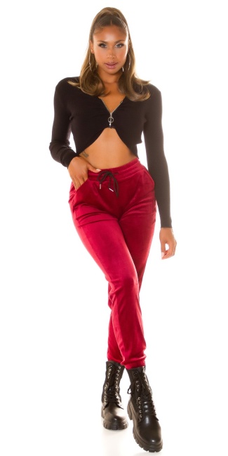 Musthave Loungewear Joggers made of plush Bordeaux